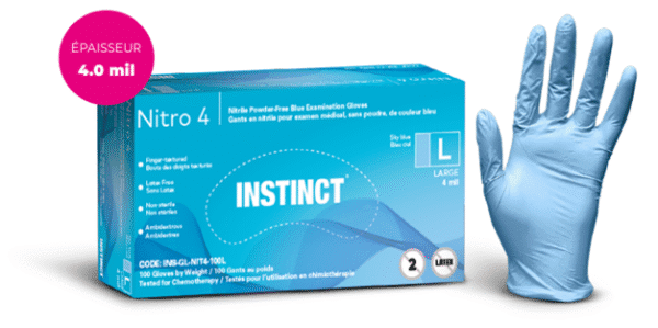 NITRO 4 Powder-Free Medical Blue Nitrile Gloves #INS-GL-NIT4-100