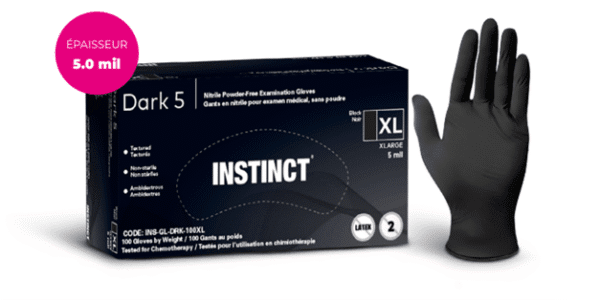 DARK 5 Powder-Free Medical Black Nitrile Gloves #INS-GL-DRK-100