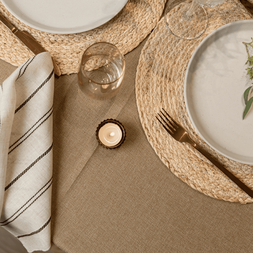 Nappe Rectangle Lin Automne 96x156''