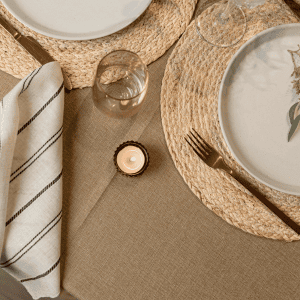 Nappe Rectangle Lin Automne 96x156''