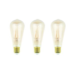 Ecosmart ampoule DEL ST19 E26, style vintage Edison, équivalent 60W, gradable, blanc chaud (1500K-2200K), paquet de 3
