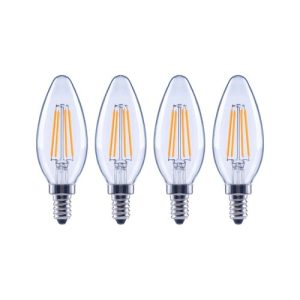 Ecosmart ampoule DEL B11 E12 candelabre, équivalent 60W, gradable, blanc doux (2700K-2900K), paquet de 4