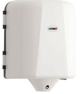Distributeur d'essuie-mains à tirage central, blanc