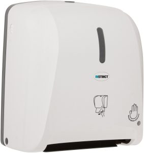 Distributeur électronique d'essuie-mains à coupe automatique, blanc