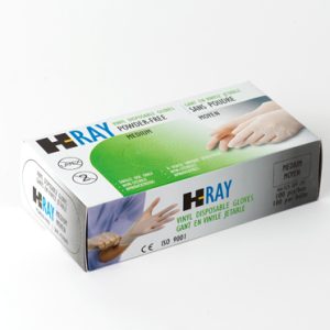 Gants jetables en vinyle, transparent, avec poudre, petit, 100/boîte