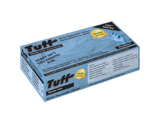 Gants jetables en nitrile, 8 mil, bleu, sans poudre, moyen, 50/paquet