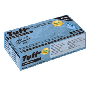 Gants jetables en nitrile, 8 mil, bleu, sans poudre, moyen, 50/paquet