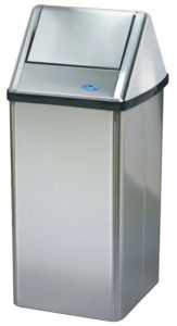Poubelle métallique en acier inoxydable, 14 gal (61L)