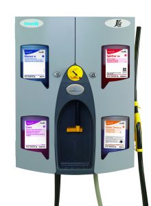 Wall-mounted dispensing system