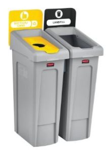 Station de recyclage à 2 voies / déchets et bouteilles Slim Jim
