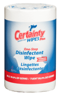 Lingettes désinfectantes pour surfaces dures
