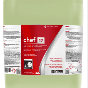 CHEF 17 détergent chloré concentré pour lave-vaisselle commerciaux