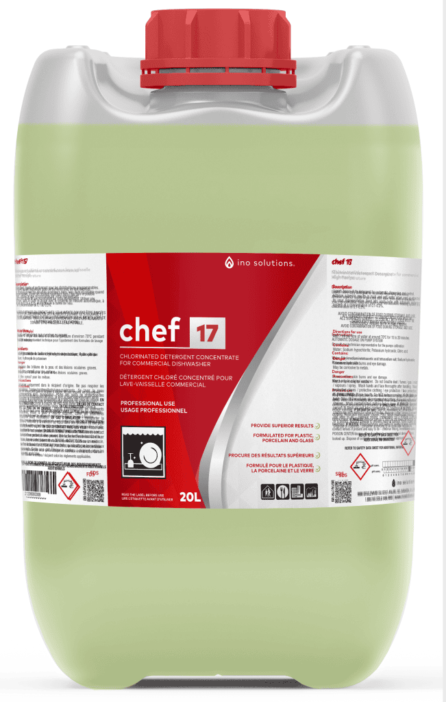 CHEF 17 détergent chloré concentré pour lave-vaisselle commerciaux