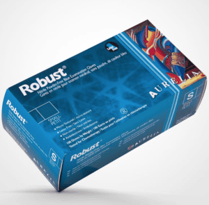 ROBUST gants médicaux jetables en nitrile HC 65845, 5 mil, bleu, sans poudre, extra-grand, 100/boîte