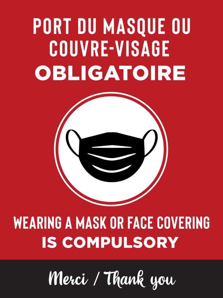 Affiche bilingue - Port du masque obligatoire (1 unité)