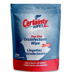Lingettes humides désinfectantes pour surfaces dures