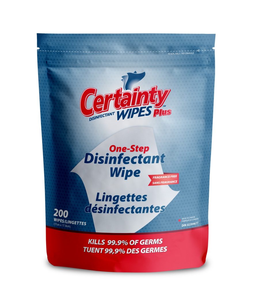Lingettes humides désinfectantes pour surfaces dures