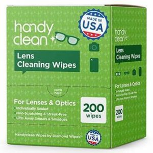 Lens cleaning wipes, ammonia free