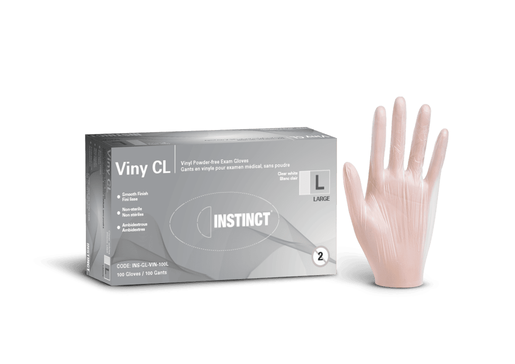 VINY gants jetables en vinyle, qualité industrielle, transparent, grand, 100/boîte
