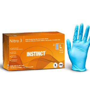 NITRO 3 gants jetables en nitrile, qualité industrielle, bleu, 3,2 mil, TG, 100/boîte