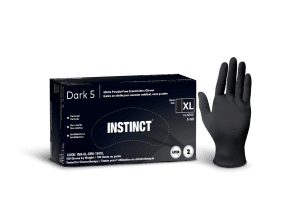 DARK 5 gants médicaux jetables en nitrile, 5 mil, noir, sans poudre, petit, 100/boîte