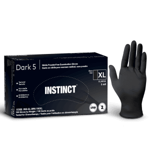DARK 5 gants médicaux jetables en nitrile, 5 mil, noir, sans poudre, très grand, 100/boîte