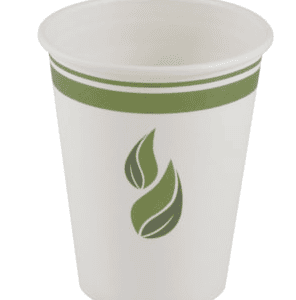 Gobelet en papier pour boisson chaude doublé de PLA compostable, 8 OZ