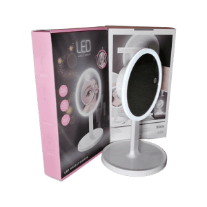 Magnifying makeup mirror 8 in. with lights, rechargeable, double-sided 1X/7X