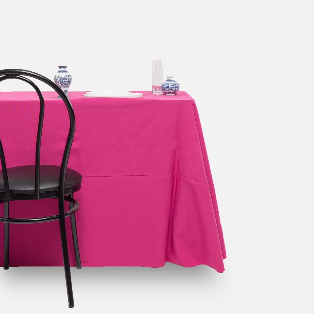 Fitted tablecloth, Fuchsia - Polyester