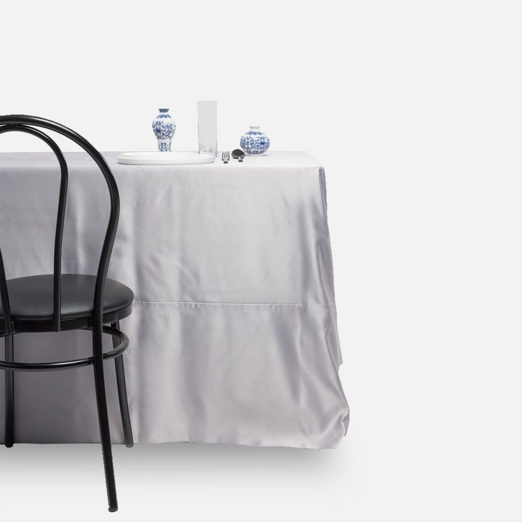 Fitted tablecloth, Grey - Peau de soie