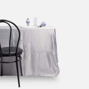 Fitted tablecloth, Grey - Peau de soie
