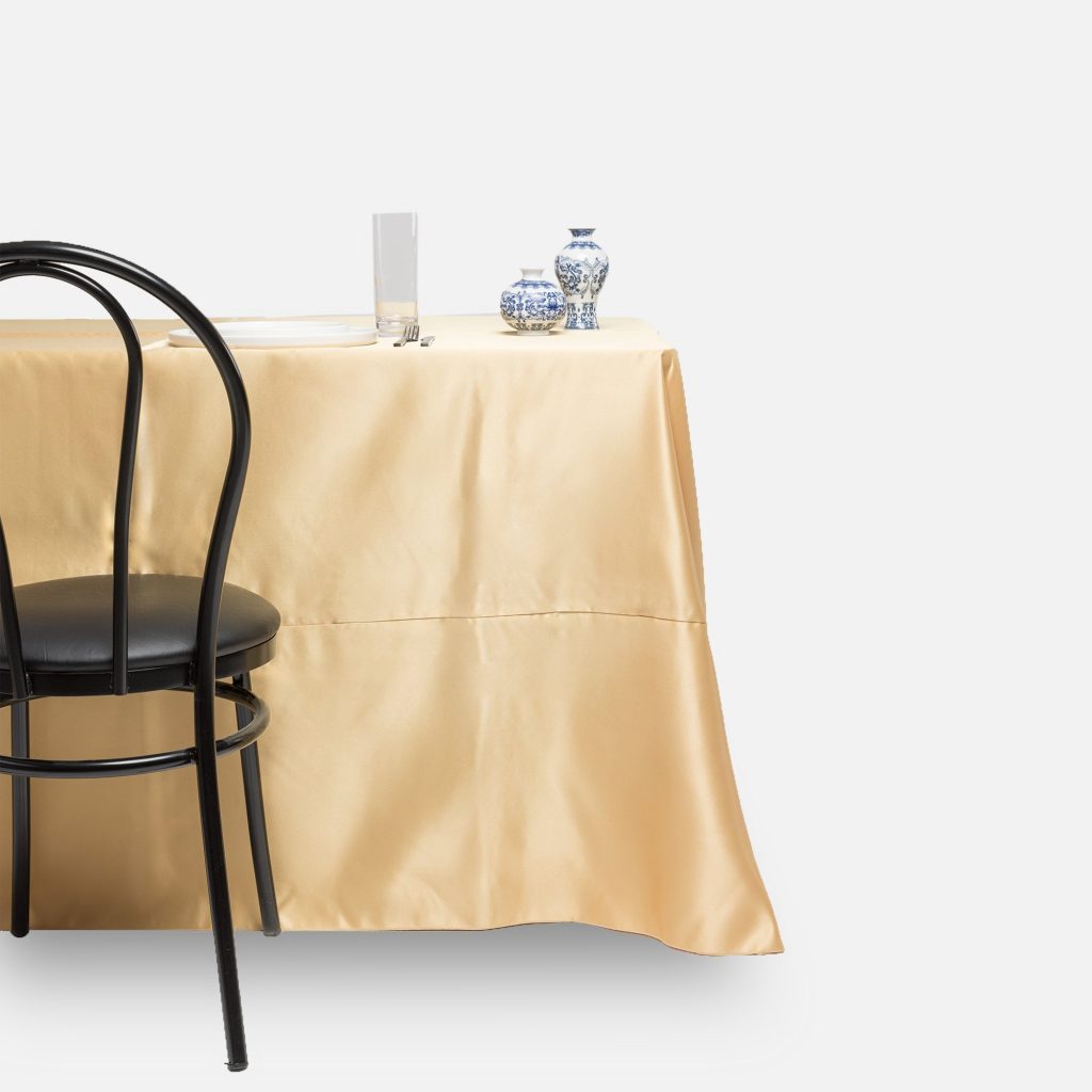 Fitted tablecloth, Gold - Peau de soie