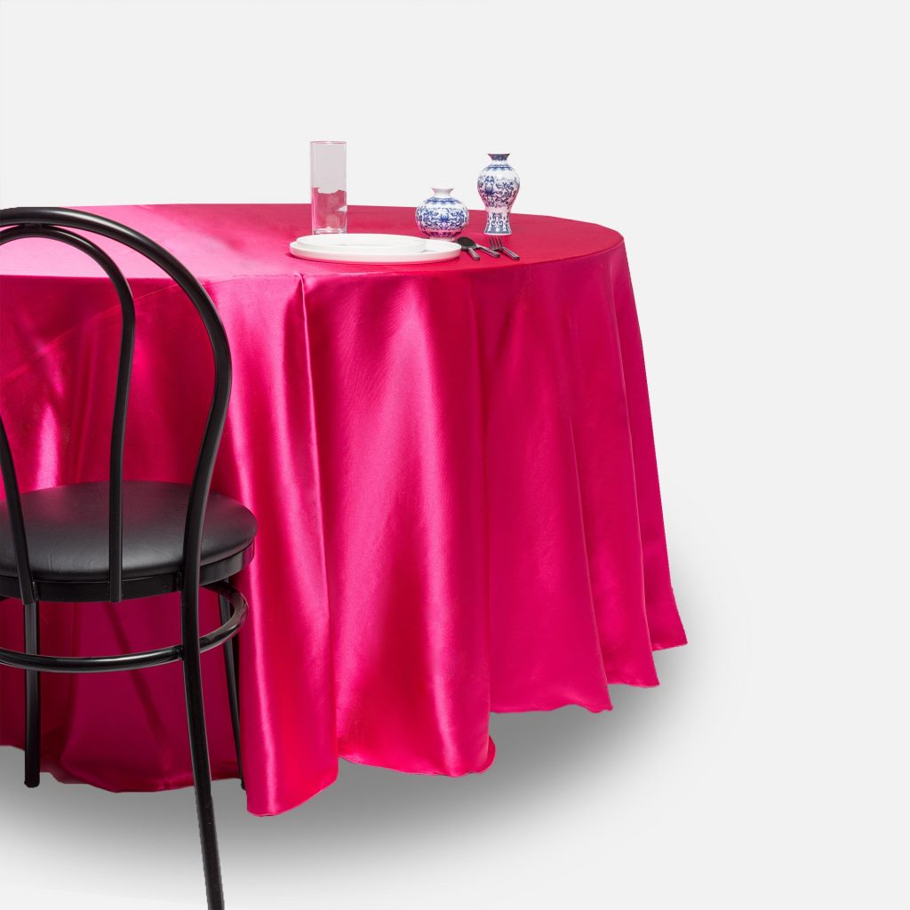 Fitted tablecloth, Fuchsia - Satin