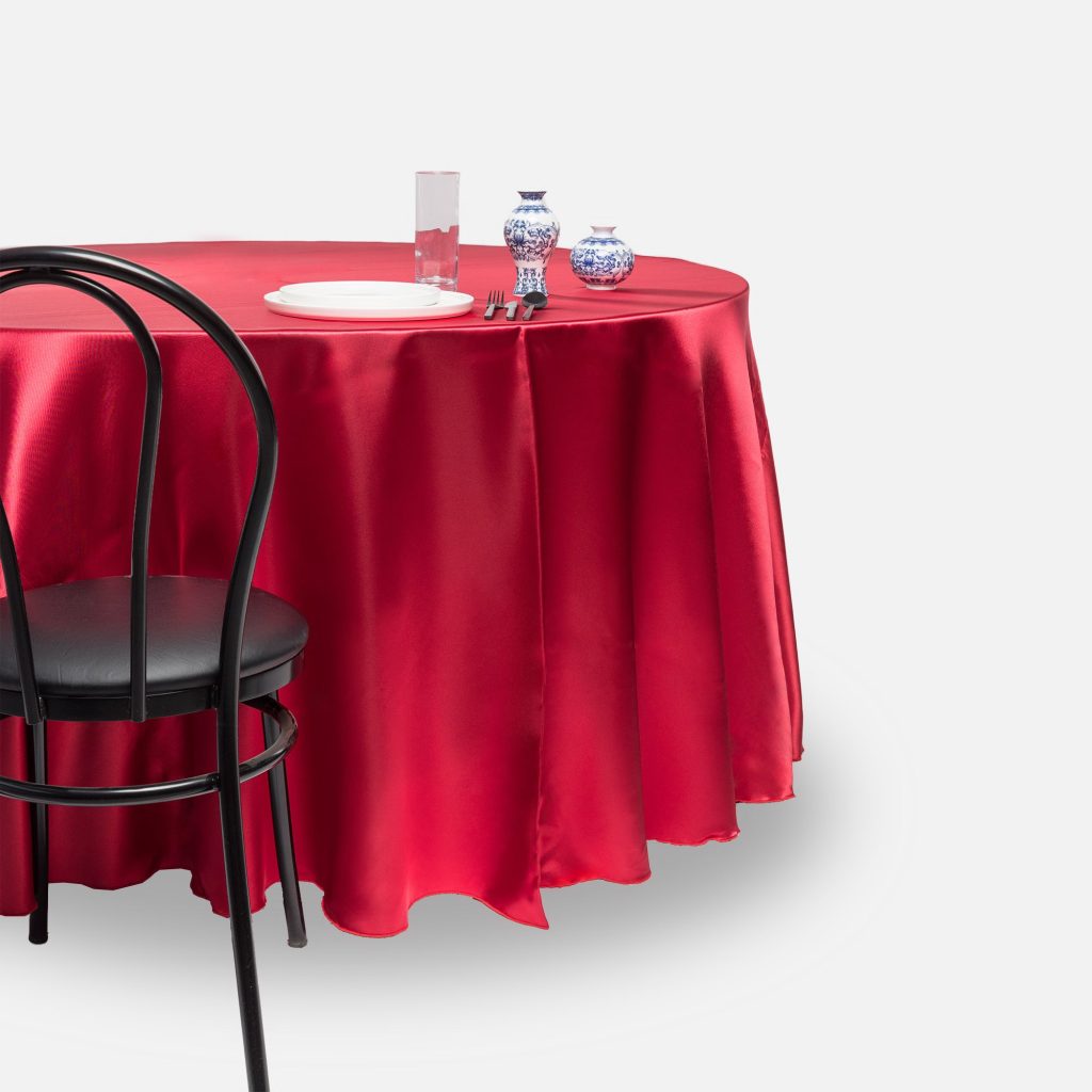Fitted tablecloth, Ruby - Satin