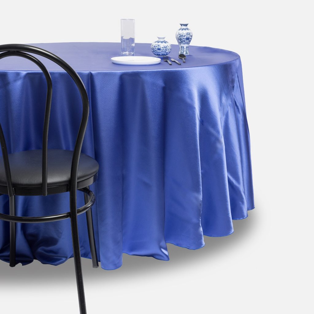 Fitted tablecloth, Iris Blue - Satin