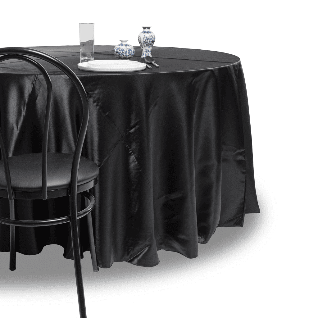 Fitted tablecloth, Black - Satin