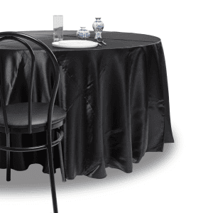 Fitted tablecloth, Black - Satin