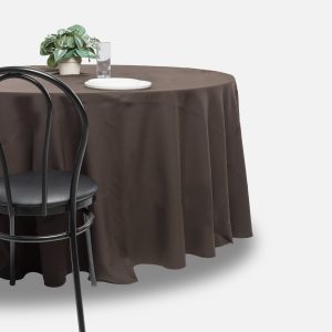 Fitted tablecloth, Dark Brown - Polyester