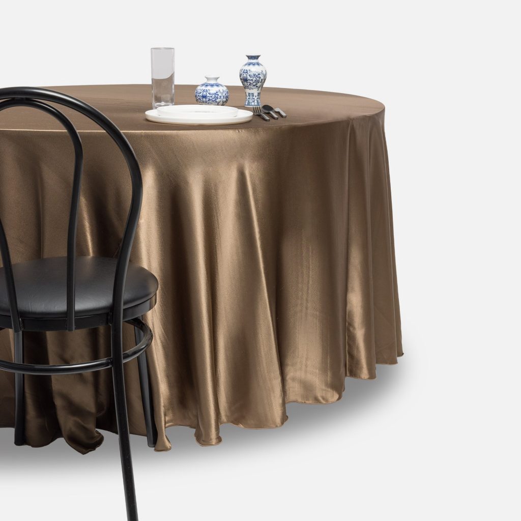 Fitted tablecloth, Mocha - Satin