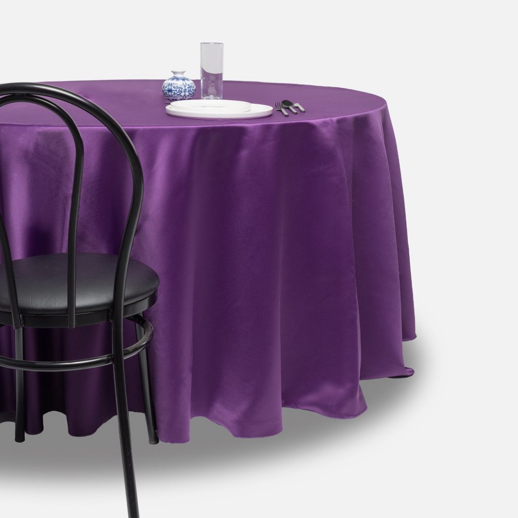 Fitted tablecloth, Mauve - Peau de soie