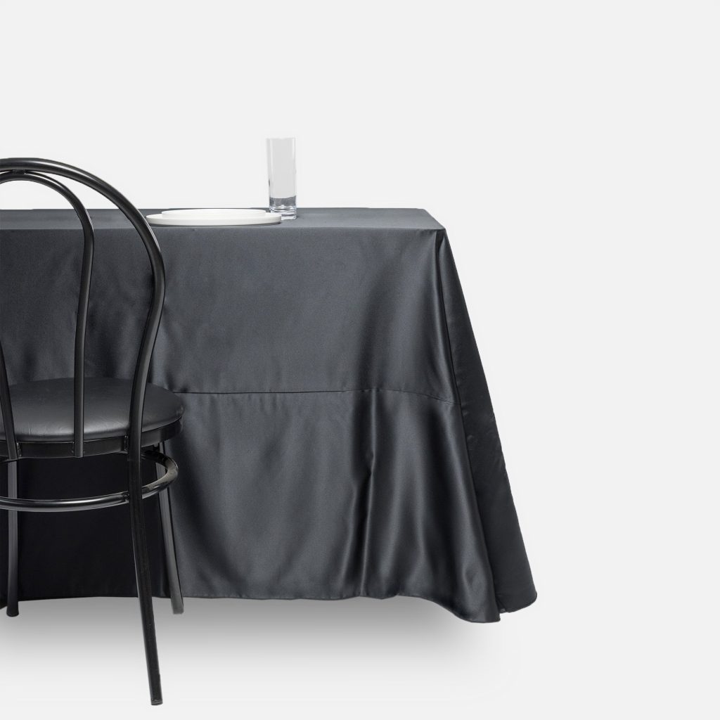 Fitted tablecloth, Black - Peau de soie