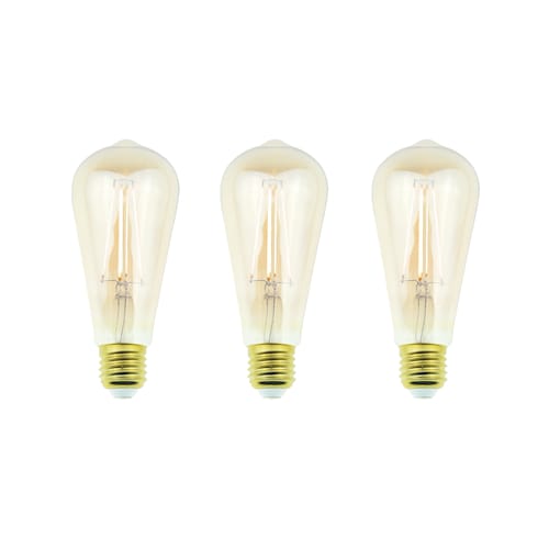 Ecosmart ampoule DEL ST19 E26, style vintage Edison, équivalent 60W, gradable, blanc chaud (1500K-2200K), paquet de 3