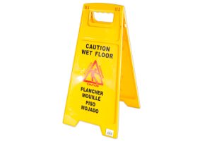 Trilingual wet floor sign