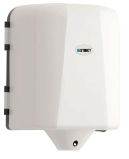Distributeur d'essuie-mains à tirage central, blanc