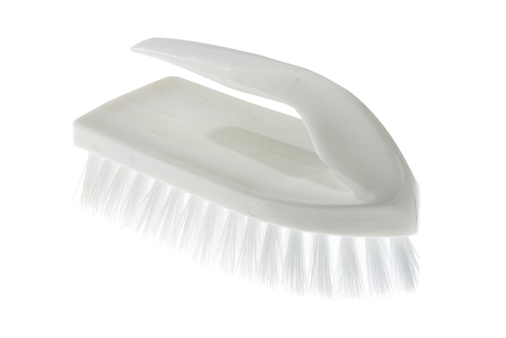 Iron-shaped hand brush