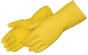 Yellow rubber gloves, medium
