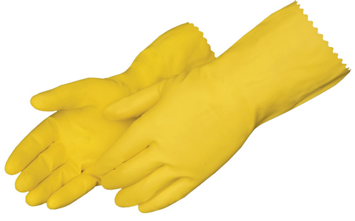 Gants en caoutchouc jaunes, moyen