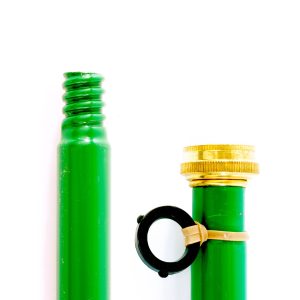 Flow-through handle for vehicle brush