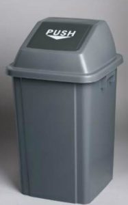 Square waste container with lid