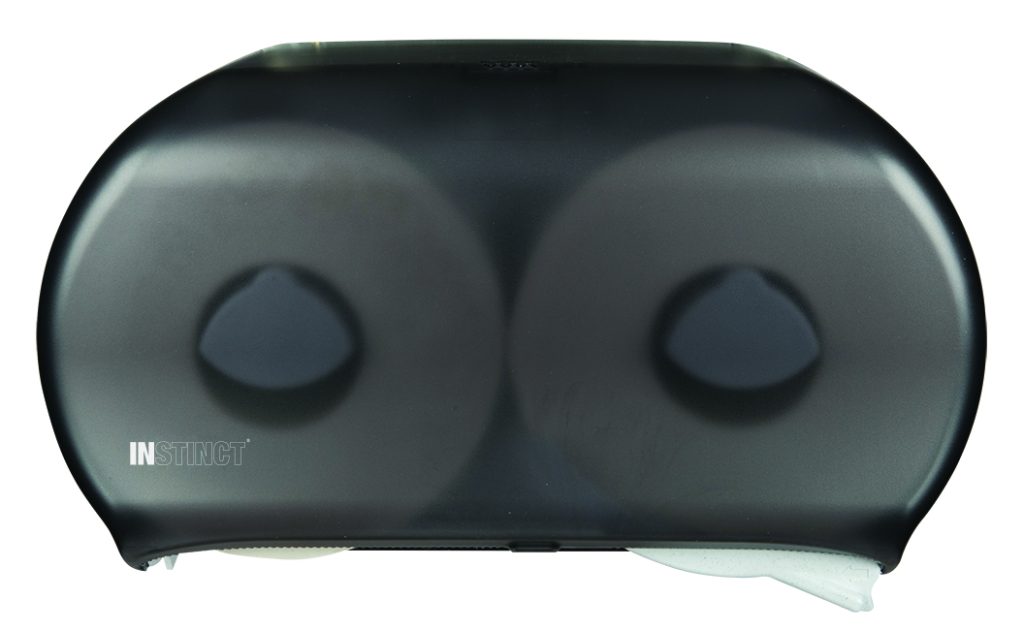 Junior double toilet paper dispenser, black